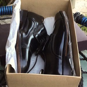 Brad Ford cap toe black brush leather Johnson and Murphy real cool to wear